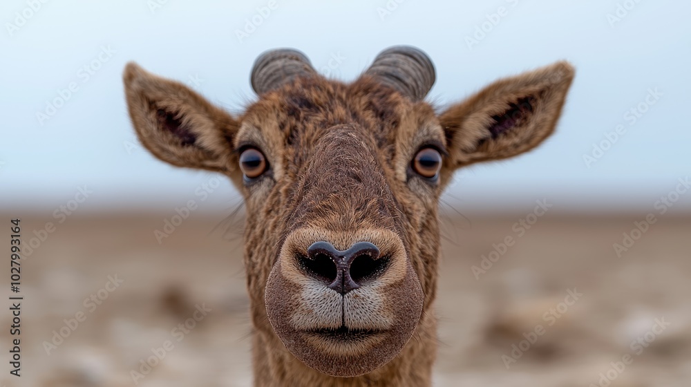 close-up portrait of a curious deer close-up portrait of a curious deer