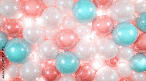 abstract background with colorful glass spheres