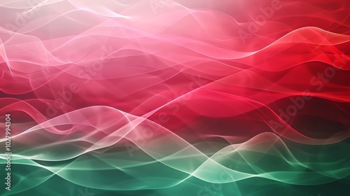 Gradient waves Gradient wave patterns in Christmas colors with a clear central space for text, perfect for modern and dynamic holiday greetings
