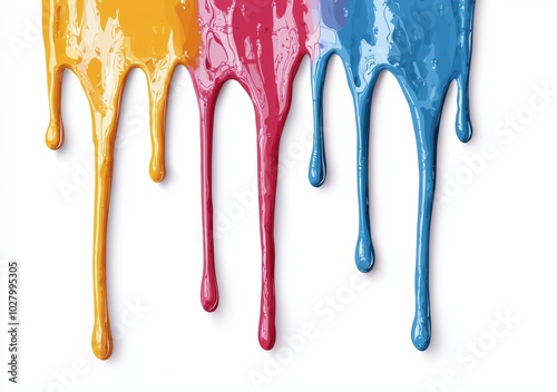 Colorful paint dripping