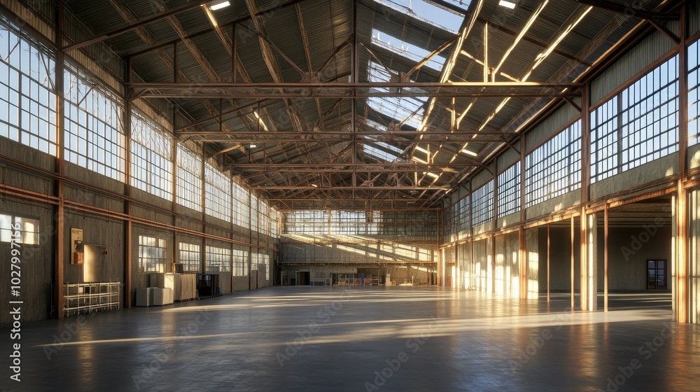 Bright and Spacious Industrial Warehouse Interior Bright and Spacious Industrial Warehouse Interior