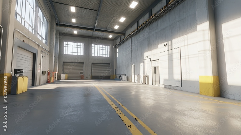 Bright and Spacious Industrial Warehouse Interior Bright and Spacious Industrial Warehouse Interior