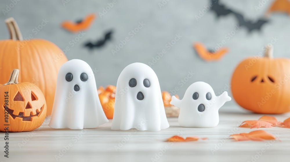 Halloween Treats with Ghosts and Pumpkins