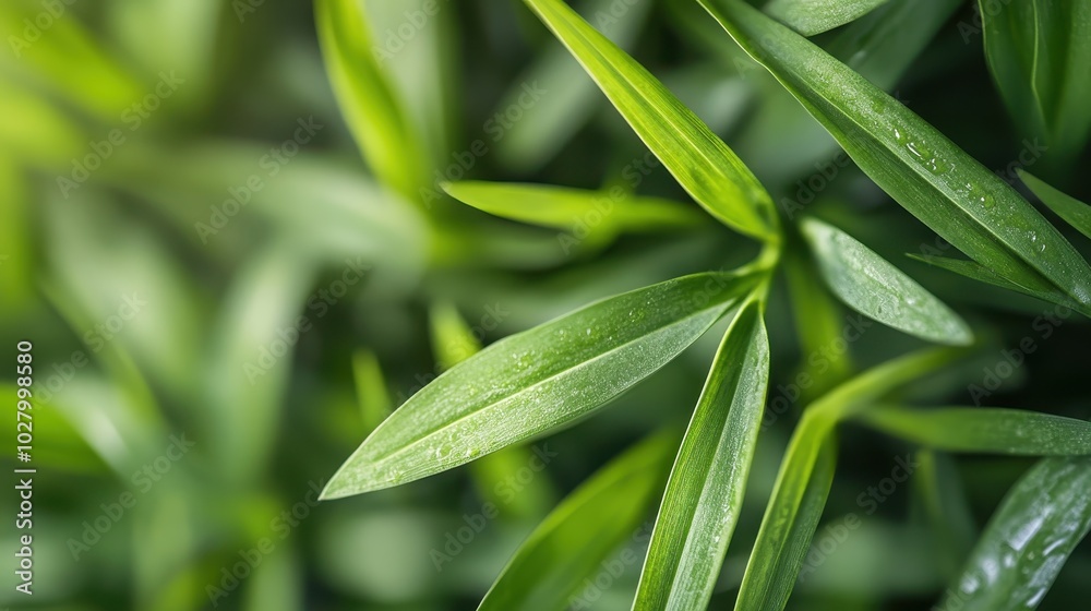 A macro shot capturing the intricate details of green plant leaves, glistening with fresh morning dew, symbolizing purity and freshness in a natural setting. A macro shot capturing the intricate details of green plant leaves, glistening with fresh morning dew, symbolizing purity and freshness in a natural setting.