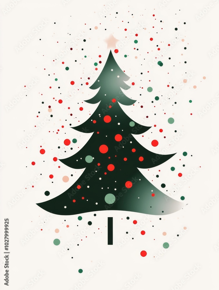 a Christmas Tree Decorated with Green and Red Dots on a Clean White Background.
a Christmas Tree Decorated with Green and Red Dots on a Clean White Background.