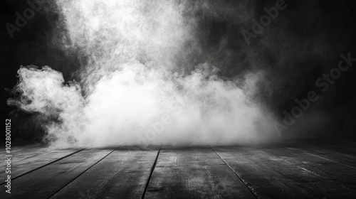 Mysterious Dark Atmosphere with Smoke and Shadows