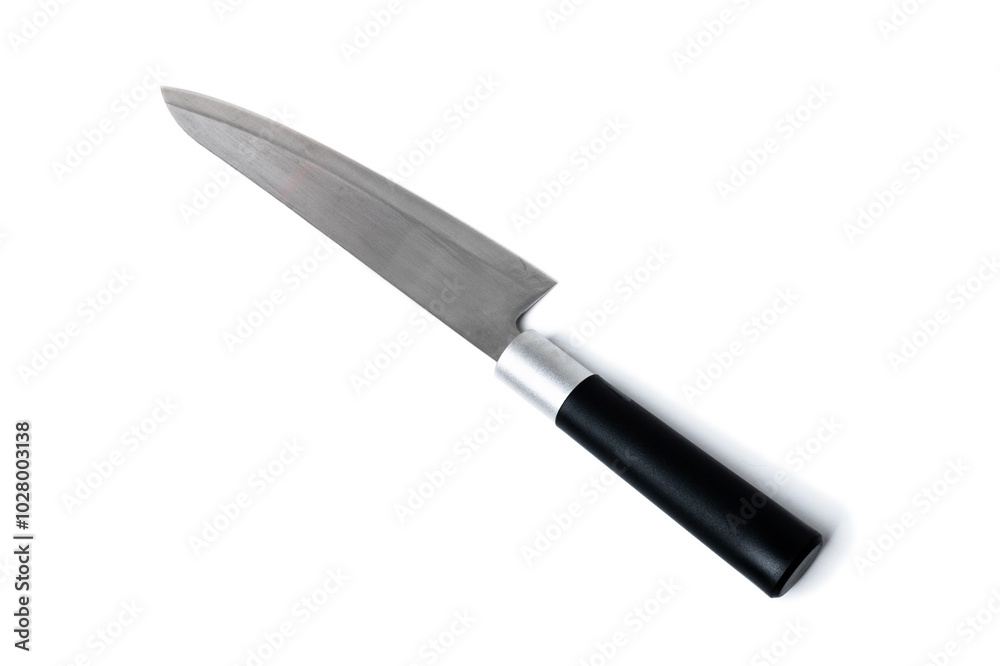 Japanese chef's knife on a white background. Japanese chef's knife on a white background.