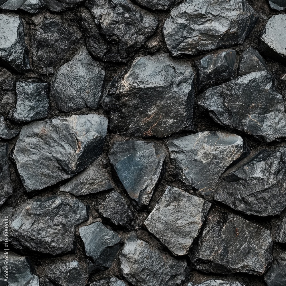 Photo of a seamless texture of black basalt Photo of a seamless texture of black basalt