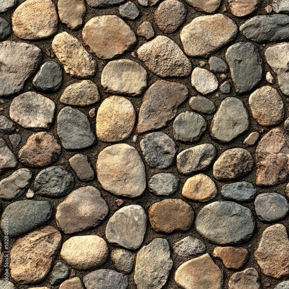 Fototapeta premium Photo of a seamless texture of cobblestone