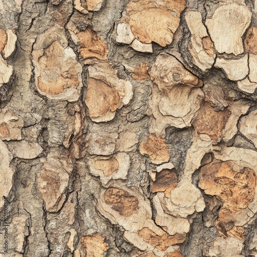 Photo of a seamless texture of cork bark