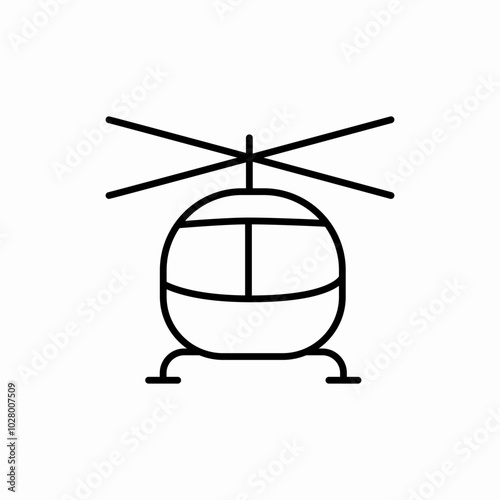 helicopter front view icon sign vector