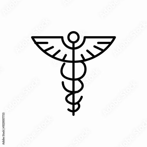 medical caduceus icon sign vector