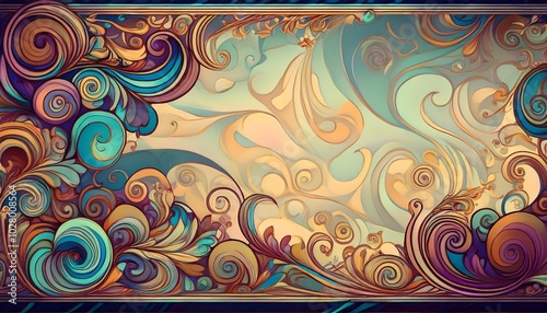 antique background with whimsical swirls