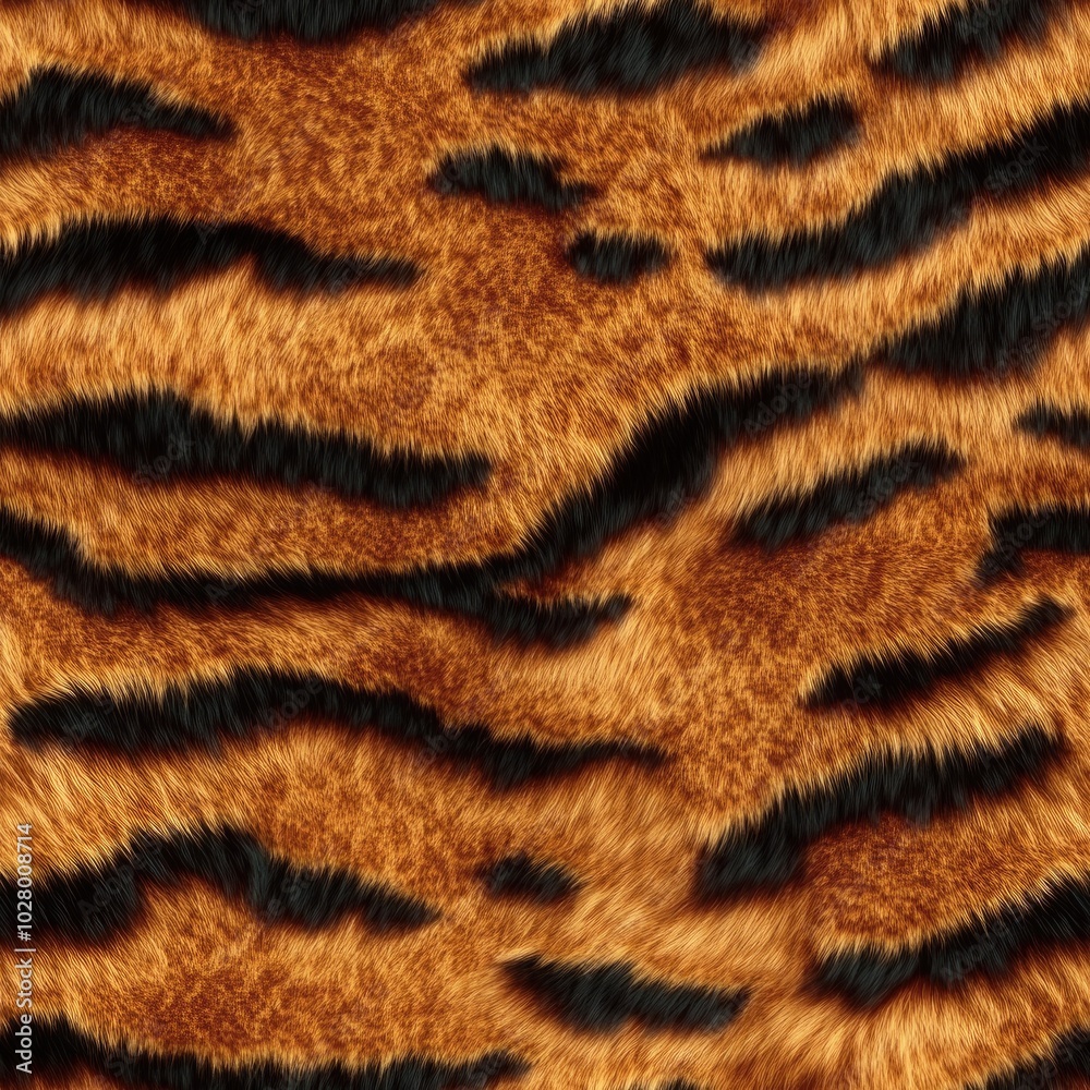 Photorealistic seamless texture of smooth tiger fur