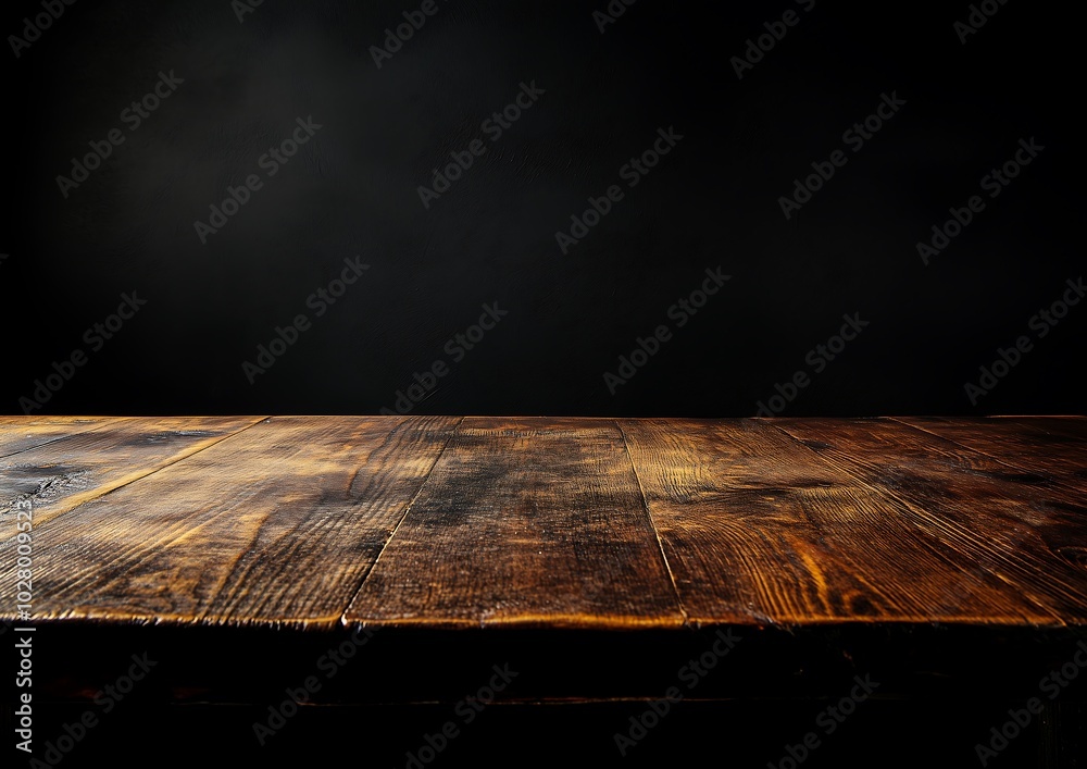 Moody wooden planks with ethereal galactic scenery behind.Generative AI Moody wooden planks with ethereal galactic scenery behind.Generative AI