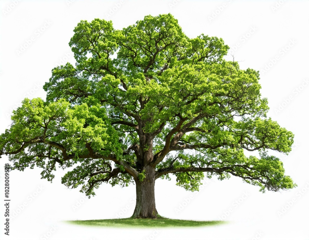 big green oak tree isolated on white background big green oak tree isolated on white background