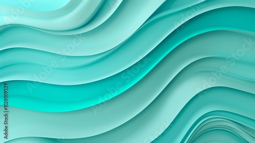 Abstract background with smooth turquoise waves forming a modern pattern