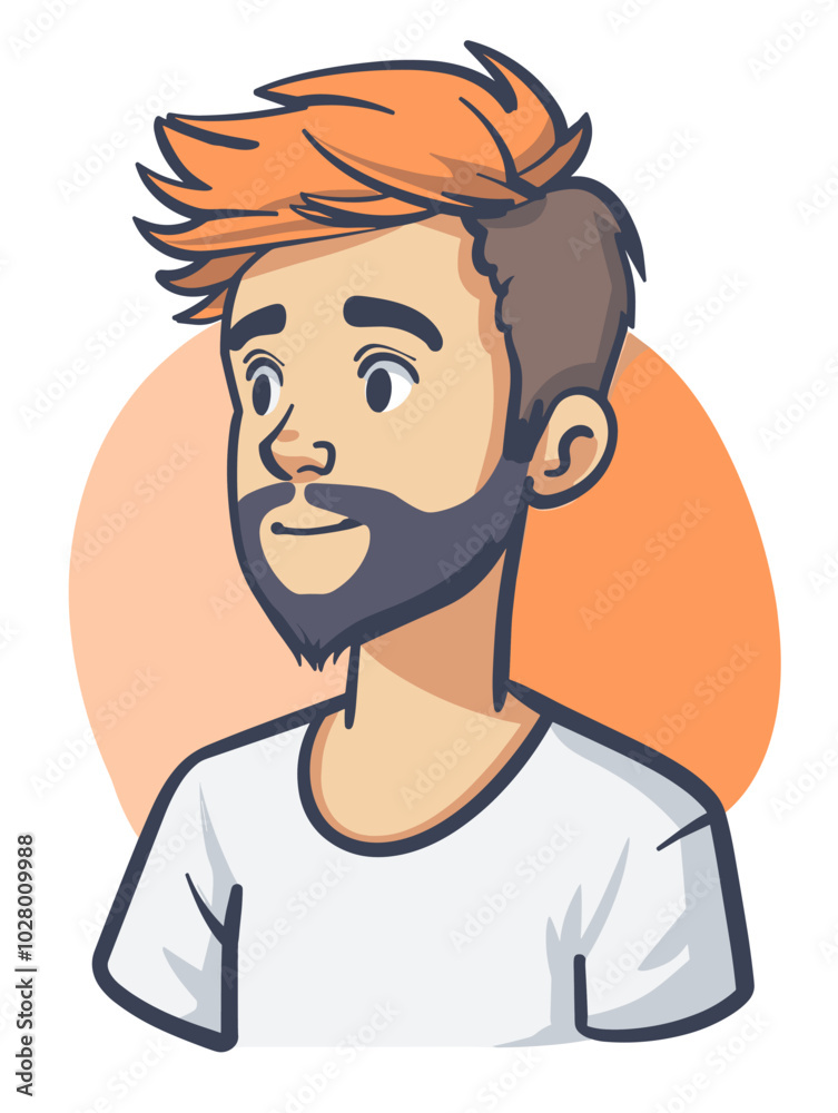 Hipster man with beard. Vector illustration in cartoon style. Hipster man with beard. Vector illustration in cartoon style.