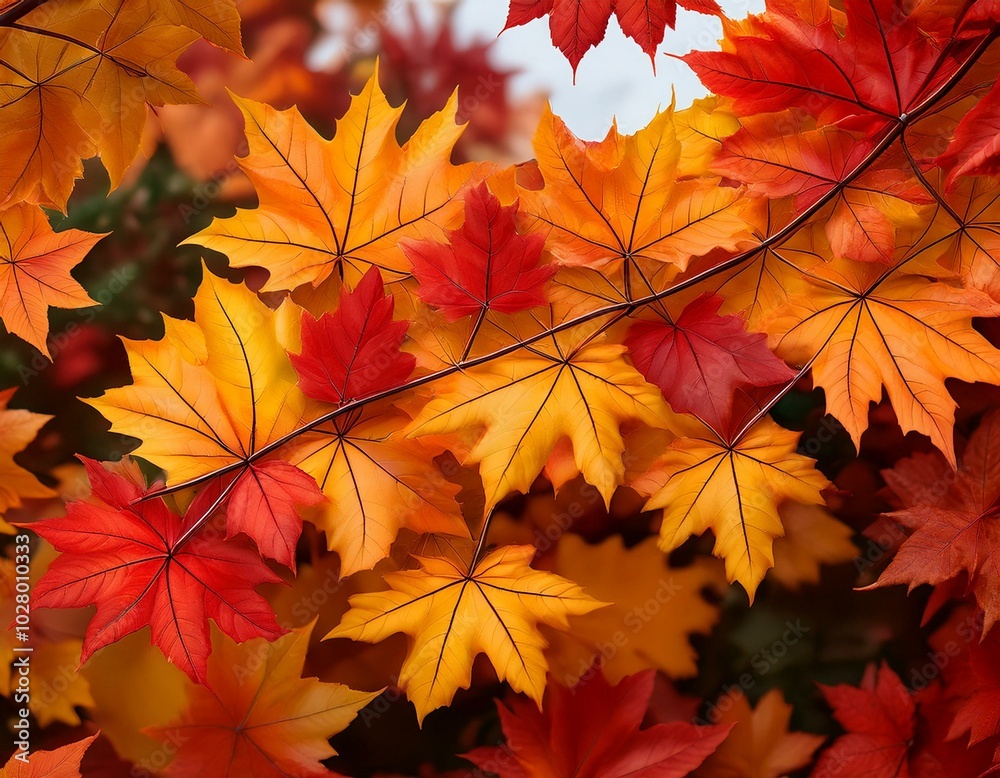 colorful autumn maple leaves