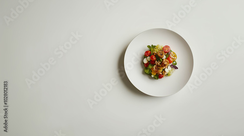 Minimalist Dining Area with Healthy Food Emphasizing Wellness, generative ai