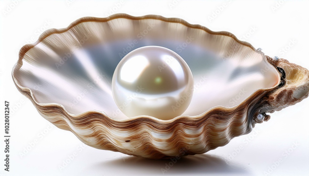 pearl one natural pearl inside the oyster shell close up isolated on white background top view nacre mother of pearl wealth concept pearl one natural pearl inside the oyster shell close up isolated on white background top view nacre mother of pearl wealth concept