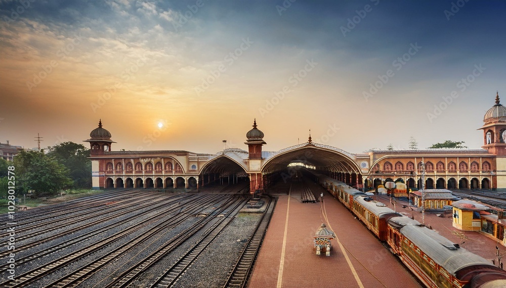 Obraz premium railway station lucknow uttar pradesh india