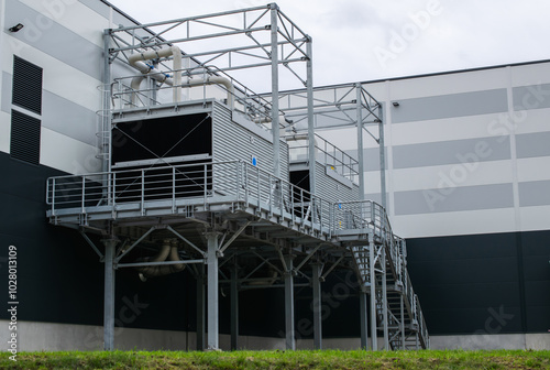 external ventilation and air conditioning system at the factory hall