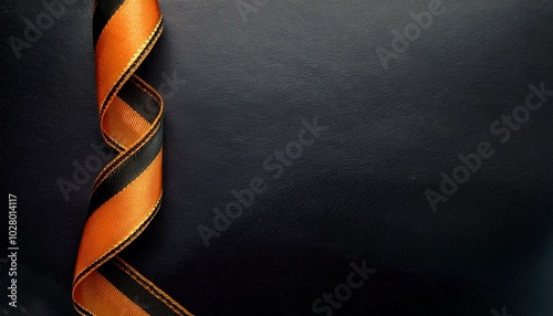 vintage orange and black ribbon on a black background