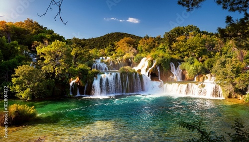 waterfalls in krka national park in southern croatia