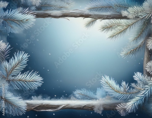 winter frozen tree branch photo frame s photoshop frame pine icy snow branch
