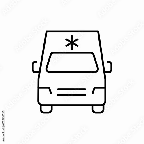 clinic ambulance car icon sign vector