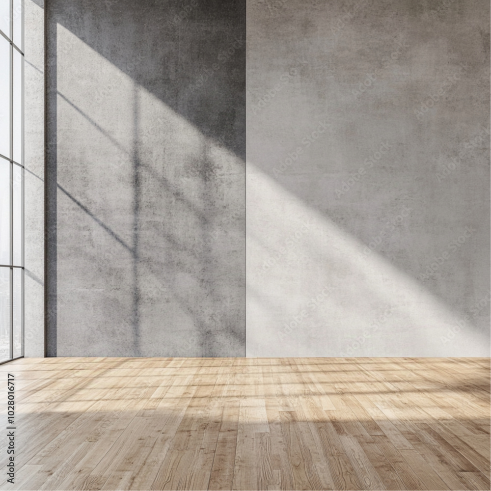 two grey seamless backdrops of differnt tones layered floor to ceiling one slightly in front of the other, wood floors, large room two grey seamless backdrops of differnt tones layered floor to ceiling one slightly in front of the other, wood floors, large room