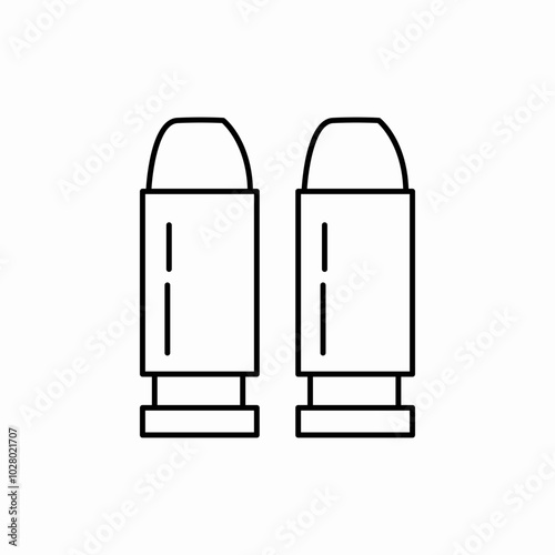 bullet projectile ammunition icon sign vector