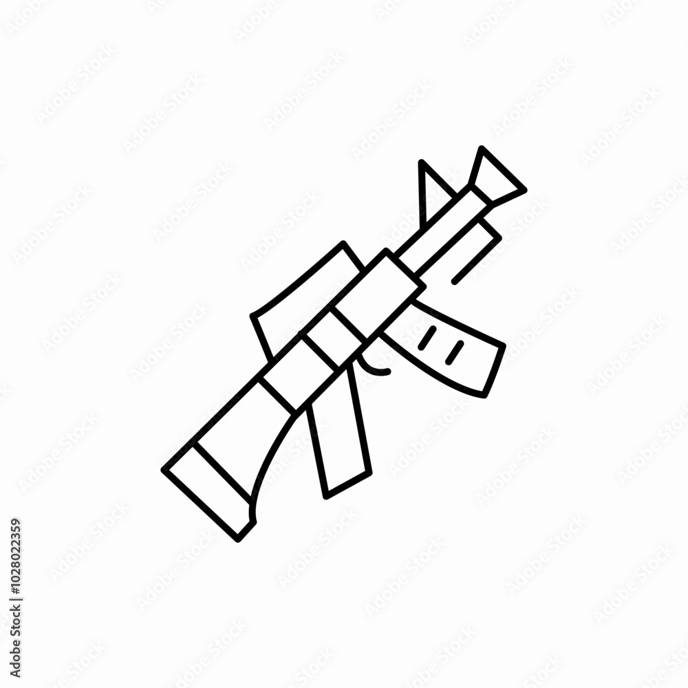 M16 machine gun icon sign vector M16 machine gun icon sign vector