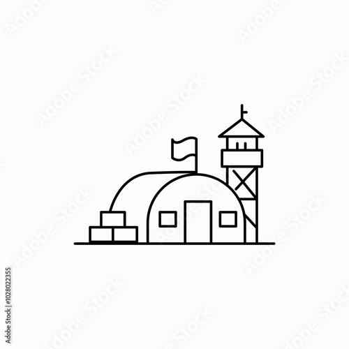 military base icon sign vector
