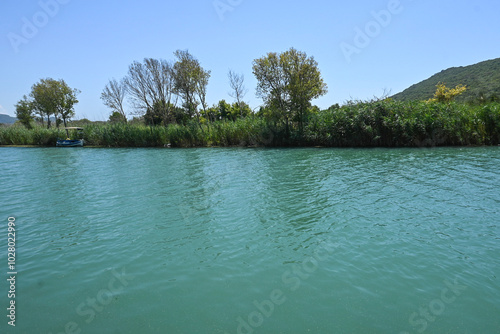 The mouth of the river Acheron at Ammoudia village, Epirus, Greece photo