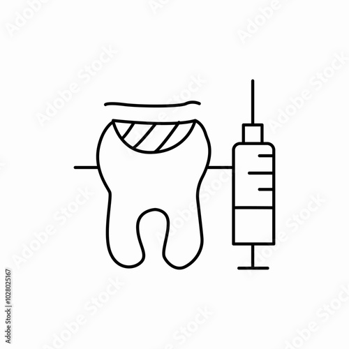 dental anesthesia icon sign vector