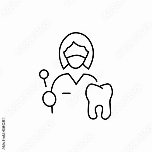 female dentist icon sign vector