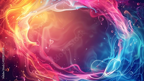 Abstract liquid backgrounds Liquid abstract design in festive colors with a blank central area for text, perfect for creative and visually appealing holiday greetings