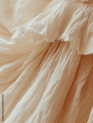 Wallpaper Mural Skirt or dress with an uneven hem on a neutral beige background for a modern minimalist look Torontodigital.ca