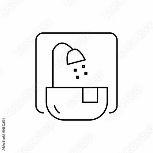 washroom bathtub shower icon sign vector