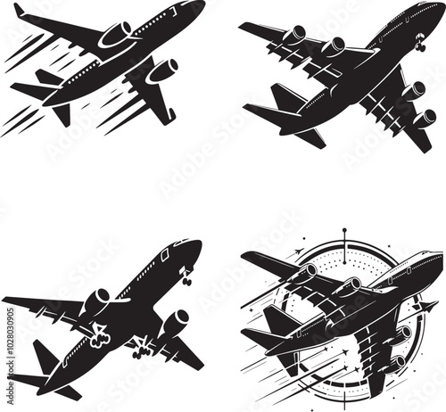 Airplane Silhouette Design Collection