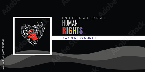 December is Universal Human Rights Month. Holiday concept. Template for background, banner, card, poster with text inscription. Vector EPS10 illustration.