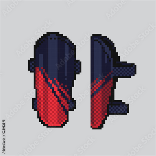 Pixel art illustration Shin Guards. Pixelated Soccer Shin Guards. Soccer Football Shin Guards pixelated for the pixel art game and icon for website and video game. old school retro.