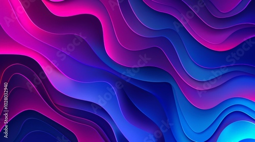 Abstract background with wavy shapes in blue and purple tones, creating a sense of depth and movement