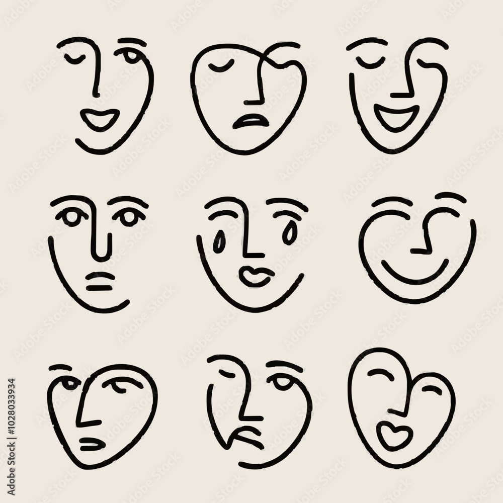 Minimalist Line Art Faces Minimalist Line Art Faces
