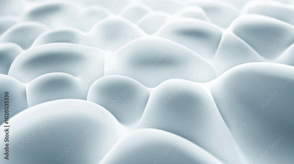 Fototapeta premium Smooth, abstract white shapes create a serene and calming visual effect, AI