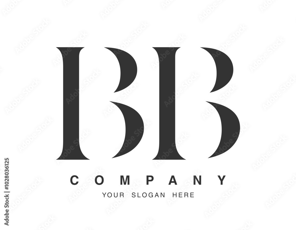 BB logo design. Initial letter b and b serif font style. Creative classic company name typography. Trendy logotype or identity. BB logo design. Initial letter b and b serif font style. Creative classic company name typography. Trendy logotype or identity.