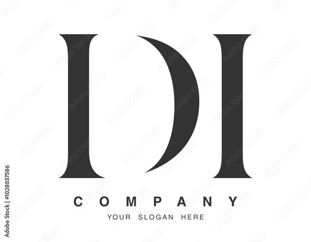DI logo design. Initial letter d and i serif font style. Creative classic company name typography. Trendy logotype or identity. DI logo design. Initial letter d and i serif font style. Creative classic company name typography. Trendy logotype or identity.