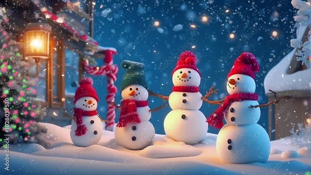 Cheerful Snowmen in a Frozen Dreamland: A Perfect Winter Wonderland Cheerful Snowmen in a Frozen Dreamland: A Perfect Winter Wonderland